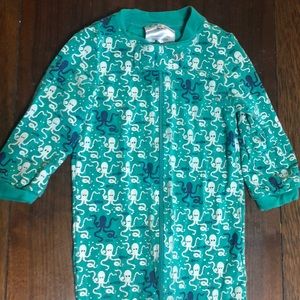 NOHI KIDS FOOTED PJS GREEN OCTOPUS SZ 12-18 mos